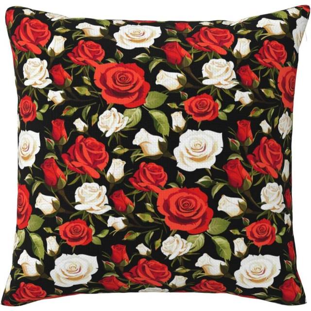 "Pretty Rose Floral Flowers Throw Pillow Case Decorative Cushion Cover for Home Decor Square 18"" x 18"" Pillowcase"
