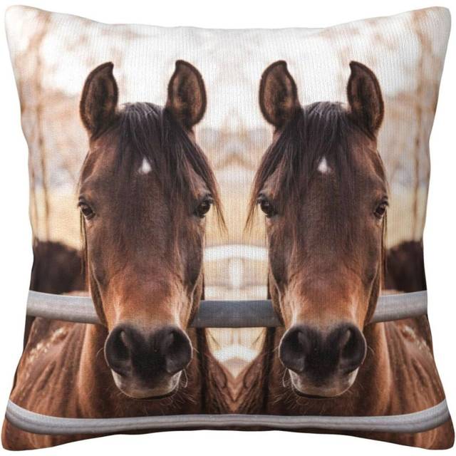 Brown Horses Pillow Case Covers Print Decorative Throw Pillow Covers For Room Sofa cmxcm