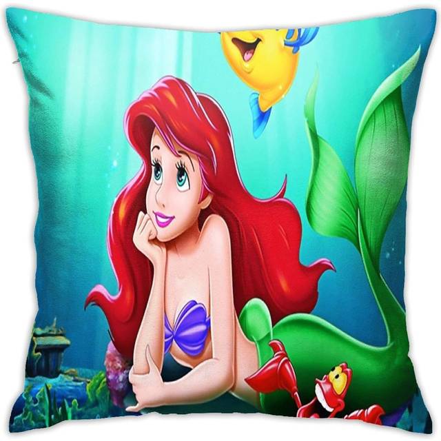 "Princess Ariel Cushion Covers Decor Soft Decorative Throw Pillowcases Decor for Couch,Bed,Sofa 18""x18"""