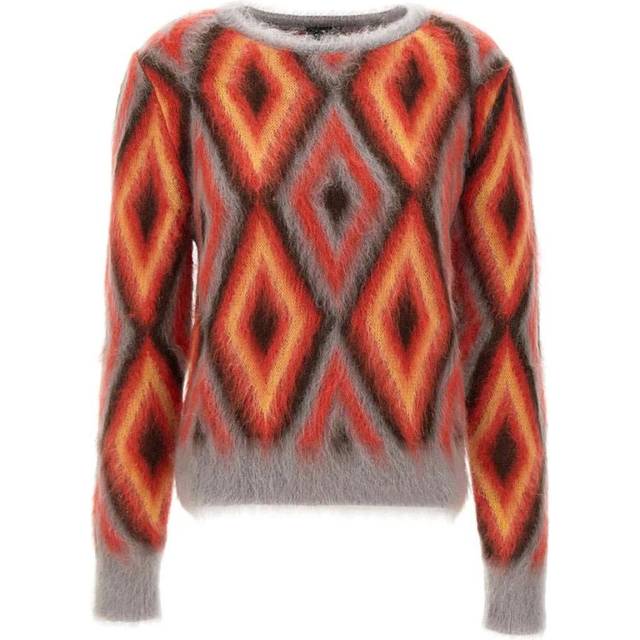 Etro, Round-neck Knitwear, female, Multicolor, S, Geometric Jacquard Jumper