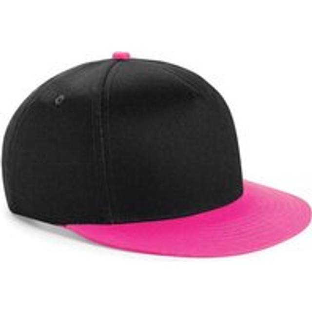 (One Size, Black/ Fuchsia) Beechfield Youth Unisex Retro Snapback Cap