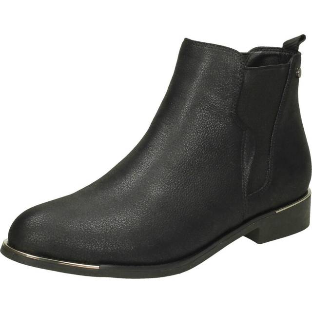 (UK 6, Black) Ladies Down To Earth Low Heel Ankle Boots F50957