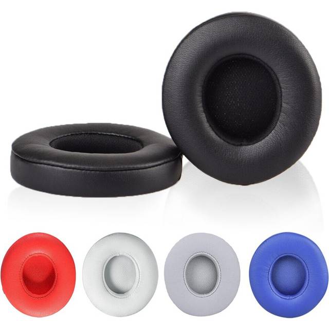 (White) 2Pcs Replacement Earpads Cover Cushion Earmuff for Solo 2 3 Wireless Headphone