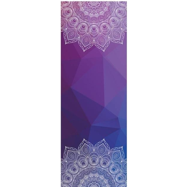 (Purple And Dark Blue) Colourful Mandala Yoga Towel Non Slip Portable Travel Pilates Blanket