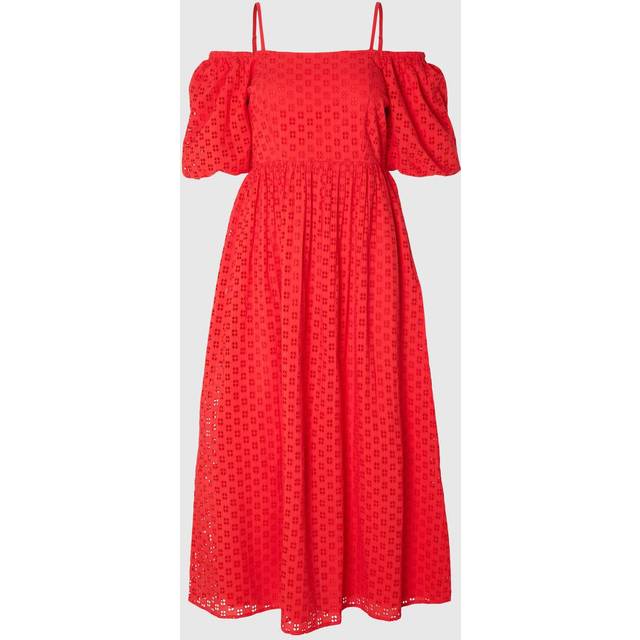 SELECTED FEMME Slfanelli On Off Ankle Dress Flame Scarlet 38