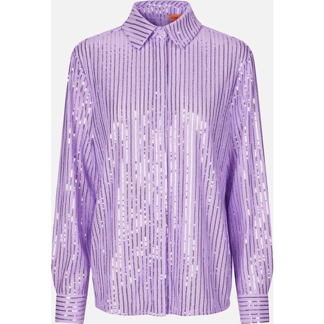 Stine Goya Edel Sequined Mesh Shirt - XS - Purple