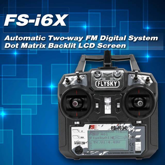 Flysky FS-i6X 2.4GHz 10CH AFHDS 2A RC Transmitter with FS-iA10B Receiver for RC Drone Airplane multicolour