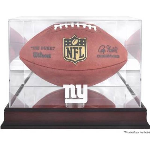 New York Giants Mahogany Football Logo Display Case with Mirror Back
