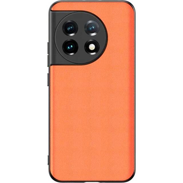 OnePlus 11 5G Mobilskal Carbon Fiber PU-LÃ¤der - Orange