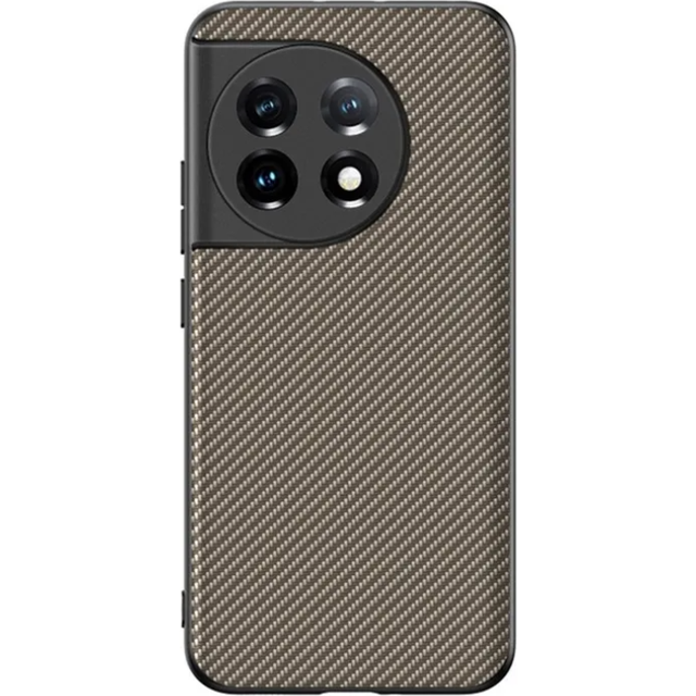 OnePlus 11 5G Mobilskal Carbon Fiber PU-LÃ¤der - Guld
