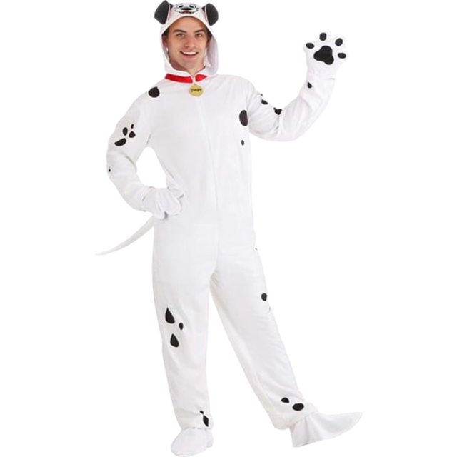 Adult 101 Dalmatians Pongo Costume Onesie | Disney Costumes - Black&#47;Red&#47;White (XL)