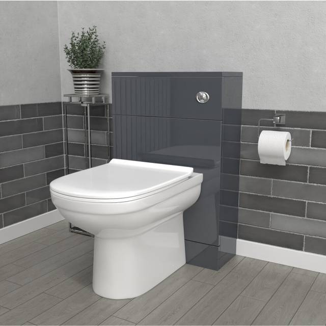 Nes Home 500mm Back To Wall Toilet with WC Bathroom Anthracite