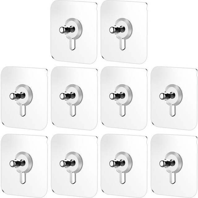 (a-Screw length 10MM) Wall Hook Hooks Screw Free  Nail Adhesive Nails Hanging Mount Seamless Reusable Screws Sticky Traceless Invisible Self Towel