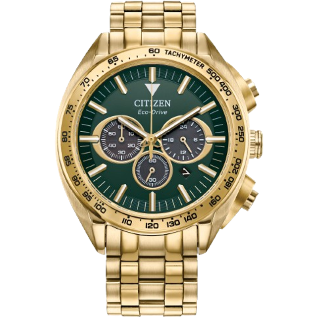 Men's Watch | Gold-Tone Stainless Steel | Green/Gold | Citizen® Eco™ - One Size