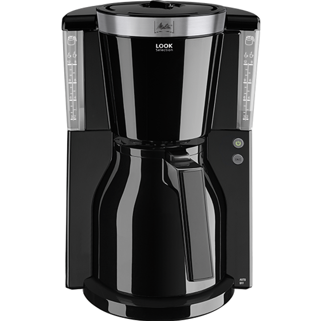Melitta Look IV Term val, 1011-12, filter kaffemaskin med isolerad kanna, aromväljare, svart/borstat stål Black/Brushed Steel
