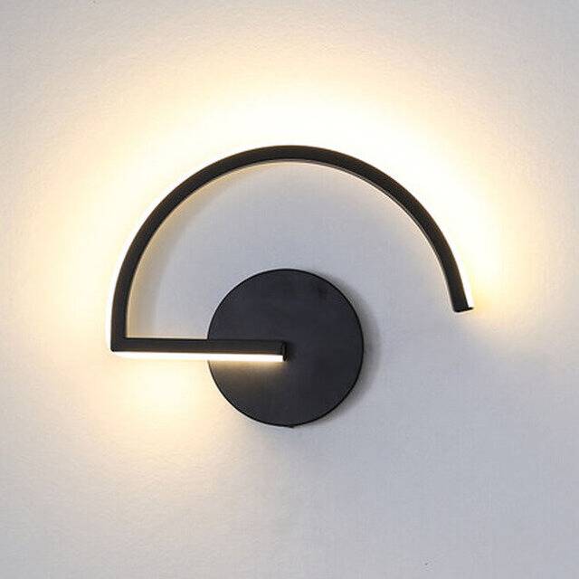 Led Wall Light Black Modern Simple Wall Lamp Led Indoor Wall Sconce for Living Room Corridor Bedroom Cafe Garden (Warm White)
