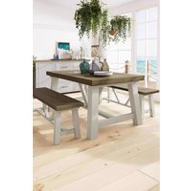 FWStyle 160cm Dining Table with Two Extension Leaves Reclaimed Pine