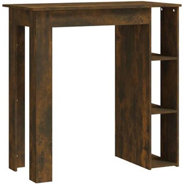 vidaXL Bar Table with Shelf Smoked Oak 102x50x103.5 cm Engineered Wood - Brown
