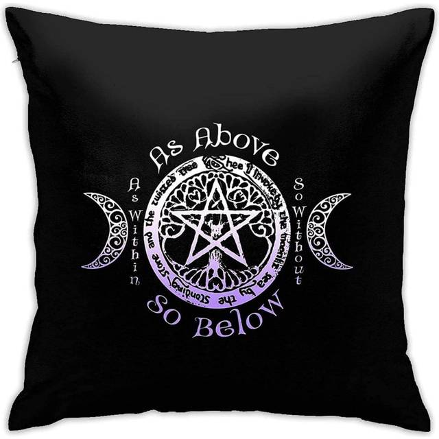 Pillow Covers Standard Wiccan Pagan Witch Pillow Case Cushion Cover for Sofa Couch Decor Home Decorations-Cc17
