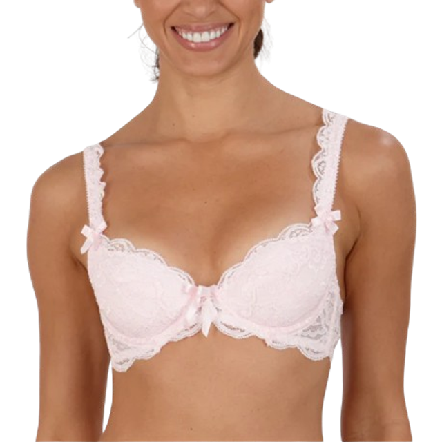 'LULU' Stretch Lace Underwired Small Cup Bra - Light Pink - 32A