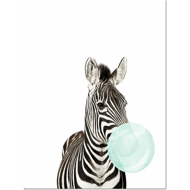 (Zebra 1) Animal Canvas Funny Poster Deer Koala Elephant Baby Art Print Kid Bedroom Decor