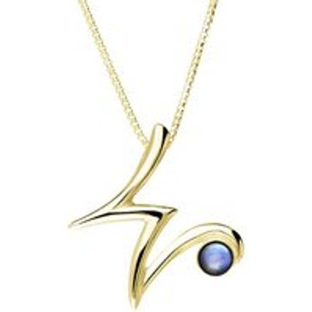 18ct Yellow Gold Moonstone Love Letters Initial W Necklace - Yellow Gold
