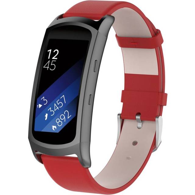 Samsung Gear Fit2 Pro klockarmband av äkta läder - Röd