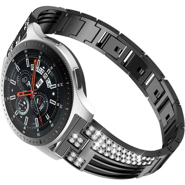 Samsung Galaxy Watch 46mm / Gear S3 klockarmband med strassdekor - Svart