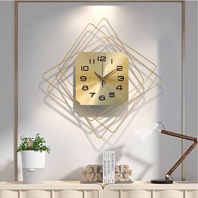 50CM Nordic Minimalist Clock Light Luxury Wall Clock Bedroom Living Room Household Metal Silent Wall Hanging Clock