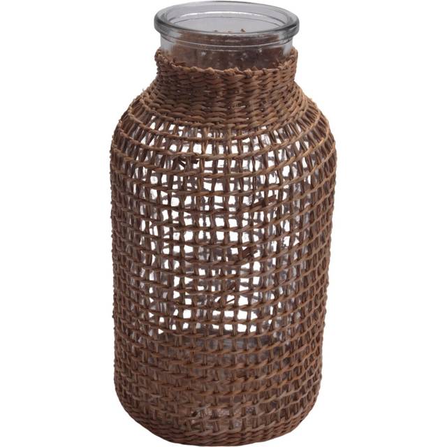 Straw Glass Flower Vase Japanese Pot in the Nordic Contracted Basket to -L