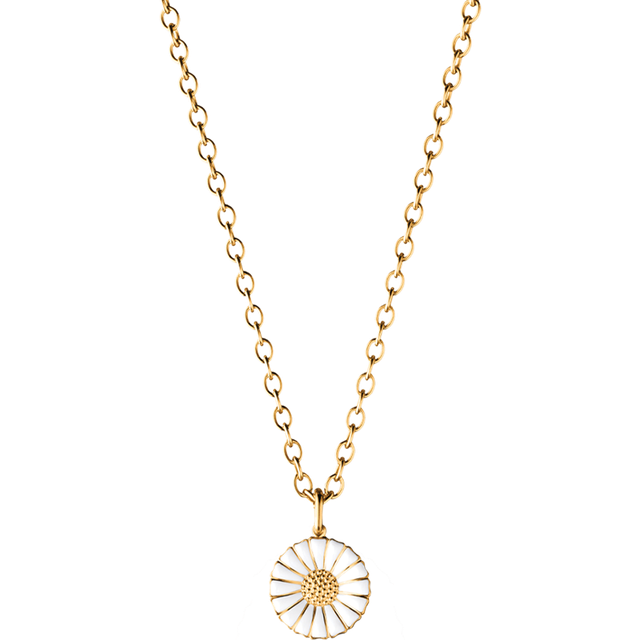 Georg Jensen Daisy Pendant Necklace Small - Gold/White