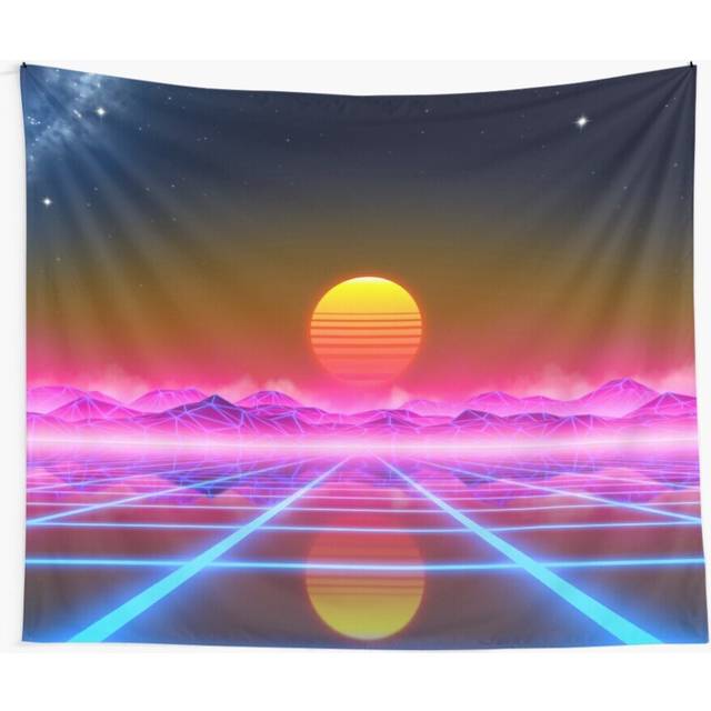 Tapestry 60x50inch Synthwave landscape Wall Hanging Art DÃ©cor Living Room