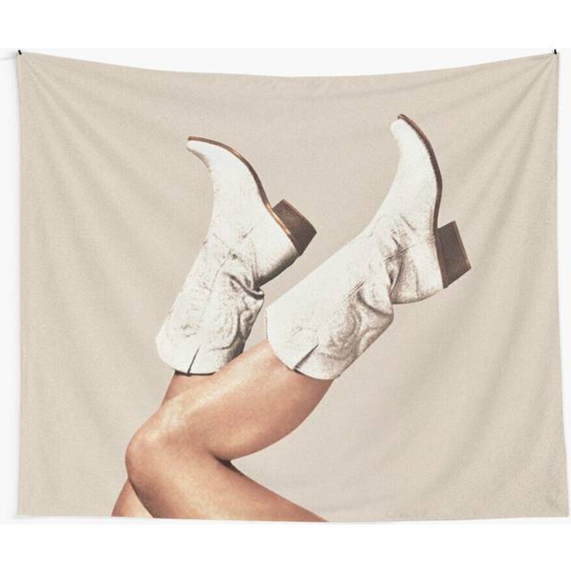 Tapestry 60x50inch These Boots - Neutral / Beige Wall Hanging Art DÃ©cor Living Room