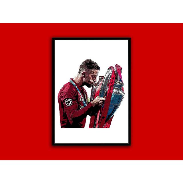 "Poster Liverpool FC Print Jordan Henderson Champions Wall Art 12x8 Football Picture 16x20"" or 20x20 inch"