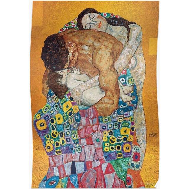Posters Family Embrace by Gustav Klimt (1905) 16x20 inch or 20x20 inch Wall Art Soccer Print