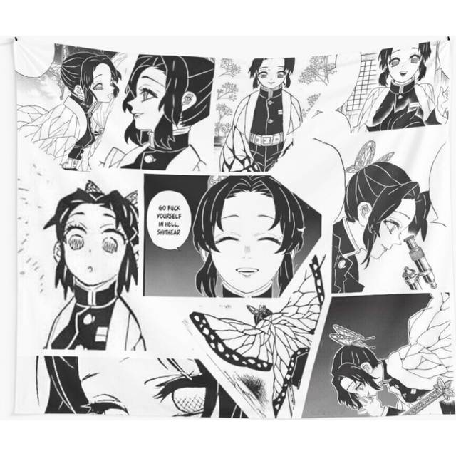 Tapestry 60x50inch kochou shinobu manga panels / kny Wall Hanging Art DÃ©cor Living Room