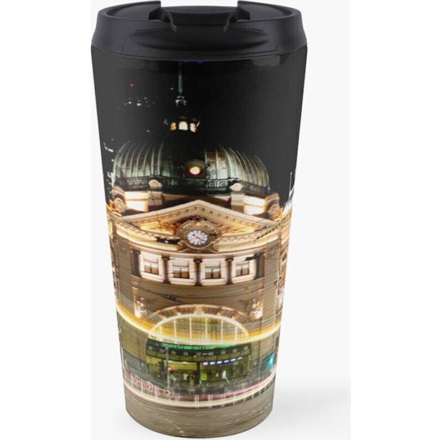 Insulated Travel Coffee Mug Flinders Street Station Melbourne  Stainless Steel Cup Tumbler 17oz