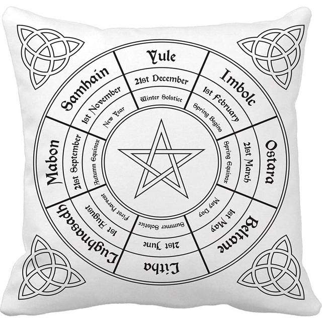 Pillow Covers Standard Wiccan Pagan Witch Pillow Case Cushion Cover for Sofa Couch Decor Home Decorations-Cc14