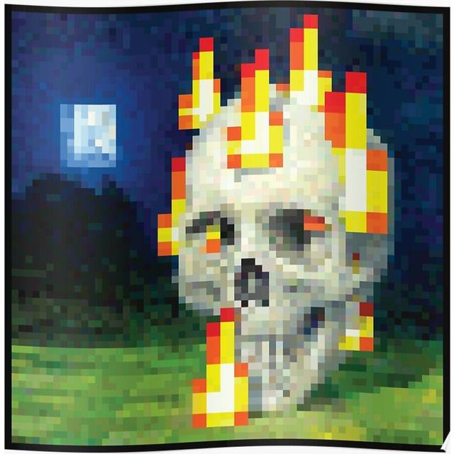 Posters Minecraft Painting Skull on Fire 16x20 inch or 20x20 inch Wall Art Soccer Print