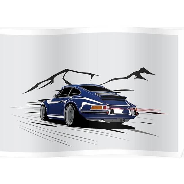 Posters Porsche 911 16x20 inch or 20x20 inch Wall Art Soccer Print