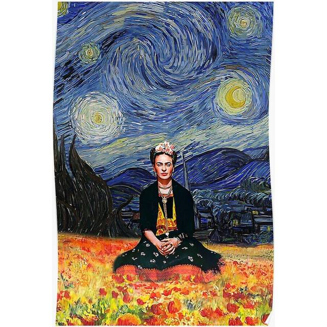 Posters Frida Kahlo Art 16x20 inch or 20x20 inch Wall Art Soccer Print