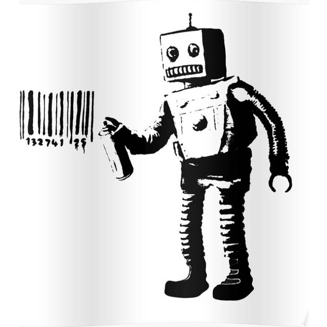 Posters Banksy - Robot 16x20 inch or 20x20 inch Wall Art Soccer Print