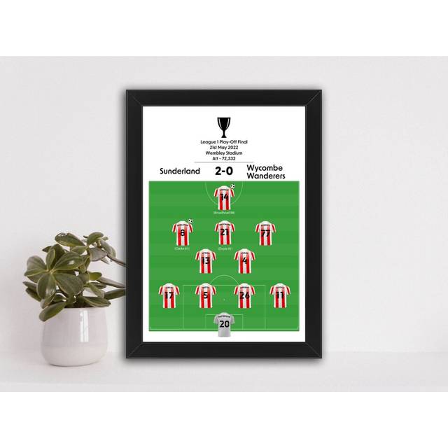 "Poster Sunderland v Wycombe Wanderers Print Football Home Decor Gift Boys Bedroom 16x20"" or 20x20 inch"