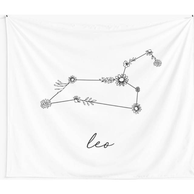 Tapestry 60x50inch Leo Zodiac Wildflower Constellation Wall Hanging Art DÃ©cor Living Room