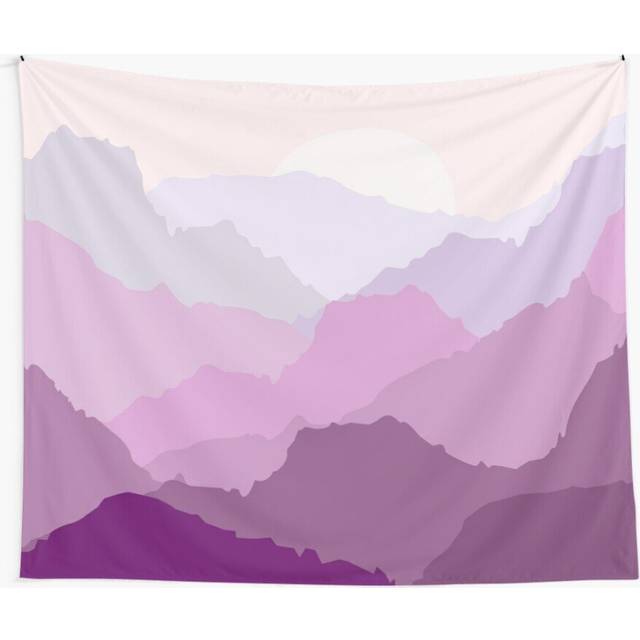 Tapestry 60x50inch Purple mountain sunrise Wall Hanging Art DÃ©cor Living Room