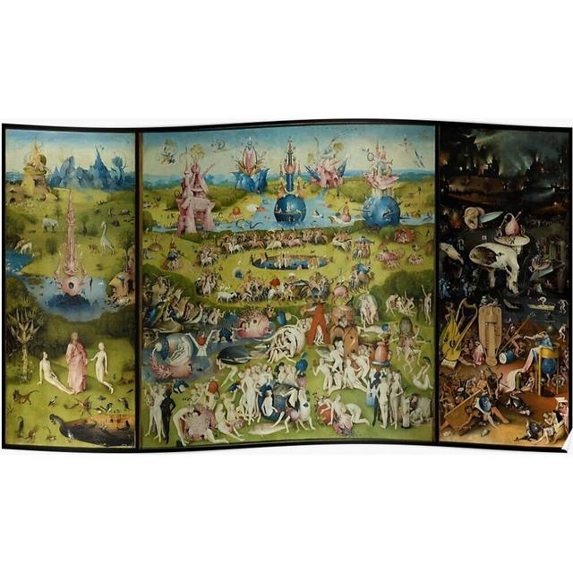 Posters The Garden of Earthly Delights by Hieronymus Bosch (1480-1505) 16x20 inch or 20x20 inch Wall Art Soccer Print