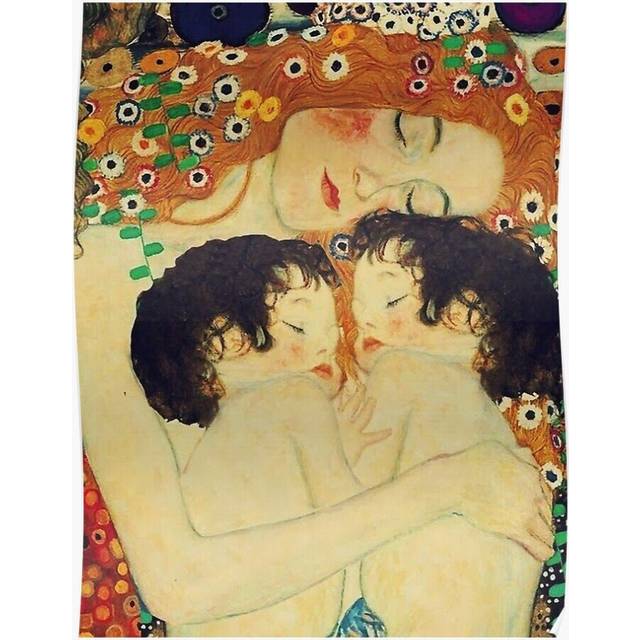 Posters Klimt Three Ages of Woman Mother and Child 16x20 inch or 20x20 inch Wall Art Soccer Print