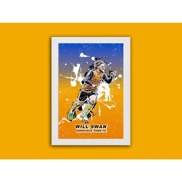"Poster Mansfield Town FC Print Will Swan Football Mens Gift 16x20"" or 20x20 inch"