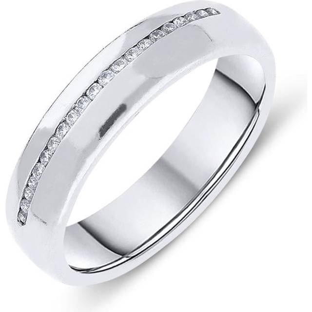 Platinum Diamond Court Shaped Wedding Ring - N