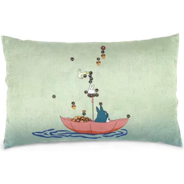 "Anime Funny Totoro Boat Throw Pillow Covers Decorative Pillowcases Soft Cushion Cover 20""X30"""